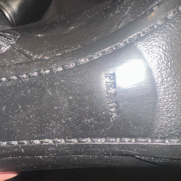 Prada open toe ankle boots / heels. Black leather. Size 40 - Picture 6 of 12